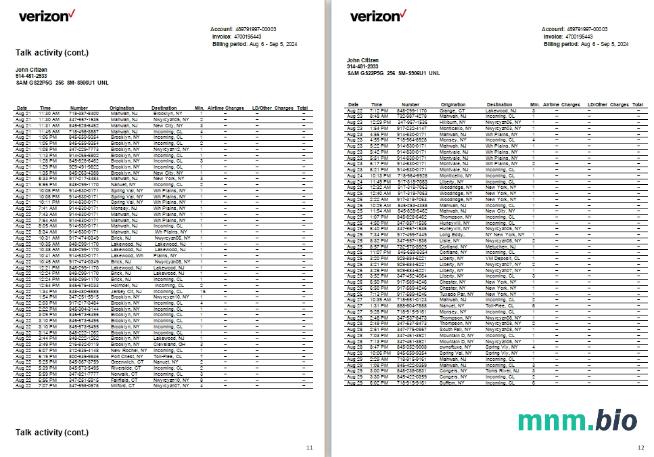 USA New Jersey Verizon  pożytek 11-12 scr